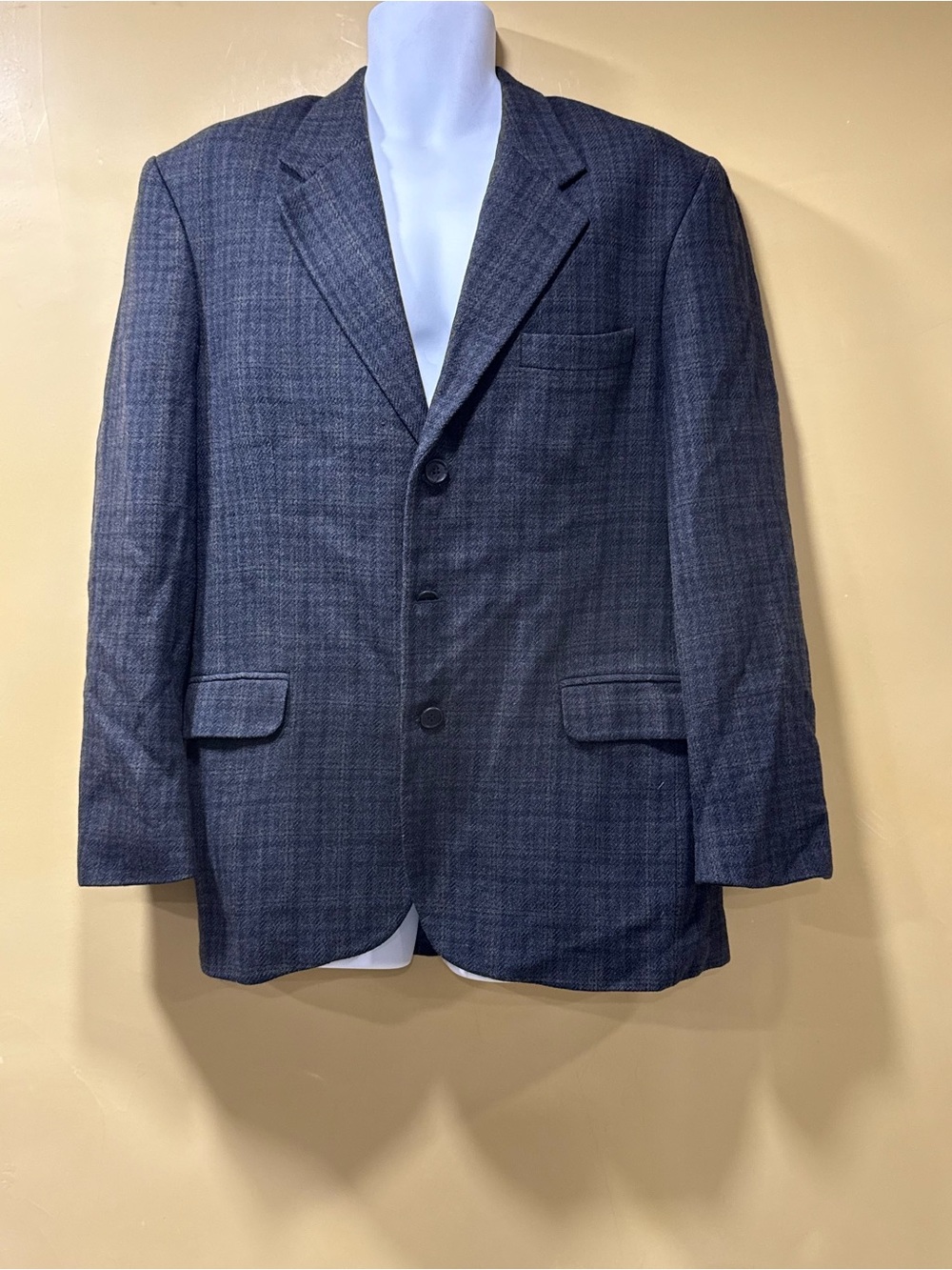 Men's Classic Navy Check Blazer - Tailored Look